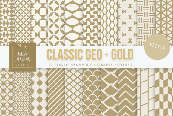 20 Classic Geometric Patterns - Gold