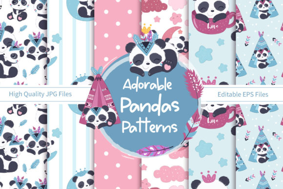 Adorable Panda Seamless Patterns: A Versatile Design Resource for Creatives