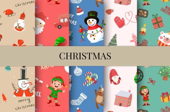 Christmas Seamless Patterns Sublimation