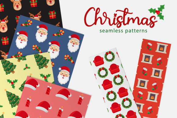 Classic Christmas Seamless Patterns B: A Versatile Resource for Creative Projects
