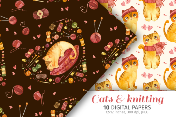 Cute Cats Seamless Patterns for Creative and Commercial Use