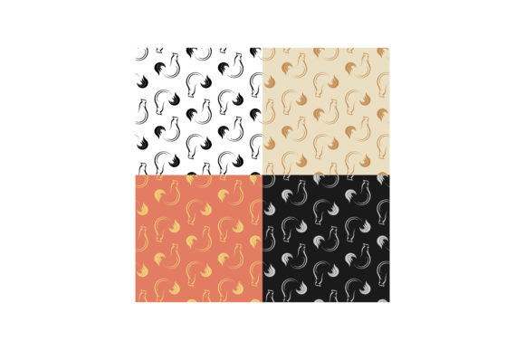 Exploring the Versatility of Set of Seamless Patterns with Abstract R and Abstract Rooster Designs