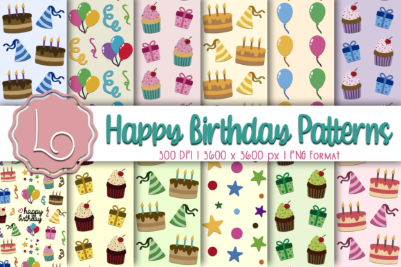 Happy Birthday Seamless Patterns