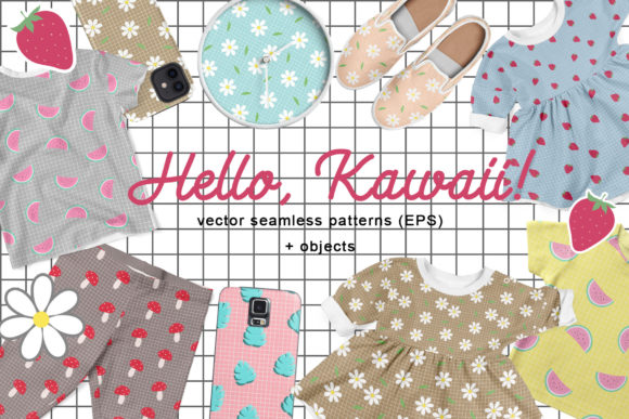 Kawaii Patterns Set: A Versatile Design Resource