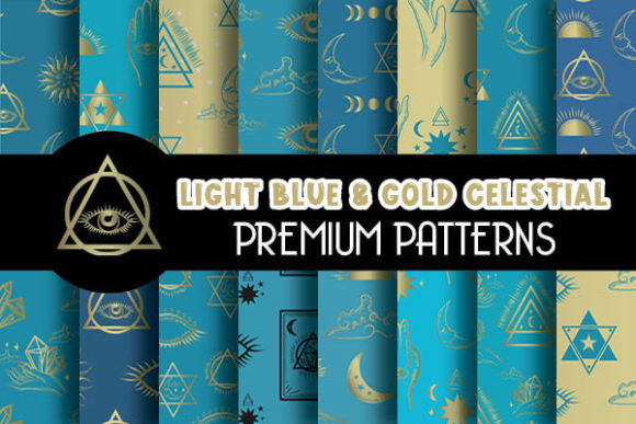 Light Blue Celestial Magical Patterns