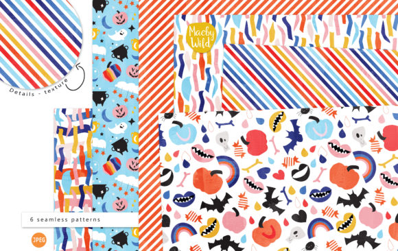 Rainbow Halloween Seamless Patterns: Add Color and Fun to Your Creative Projects
