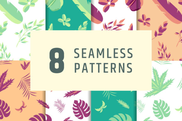 Summer Leaf Seamless Patterns for Creative and Commercial Use