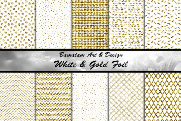 White Gold Foil Patterns: Elegant and Versatile Backgrounds for Creative Projects